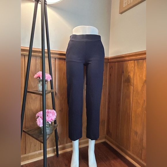 Loft size S women’s navy flat front stretch slacks, dress pants, work, classic - Picture 4 of 7